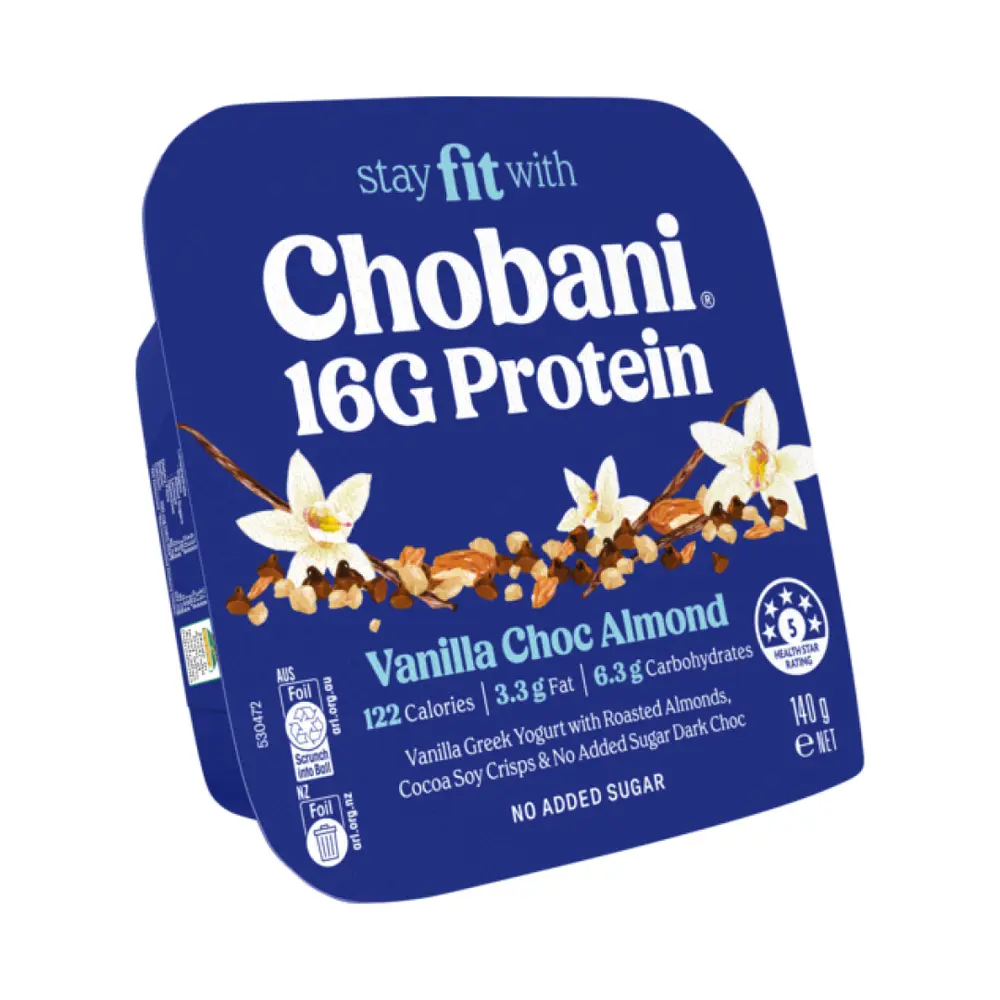 Sữa Chua Hy Lạp Vị Vani, Socola & Hạnh Nhân, Flip Fit, Vanilla Choc Almond, Vanilla Greek Yogurt with Roasted Almonds (140g) - CHOBANI