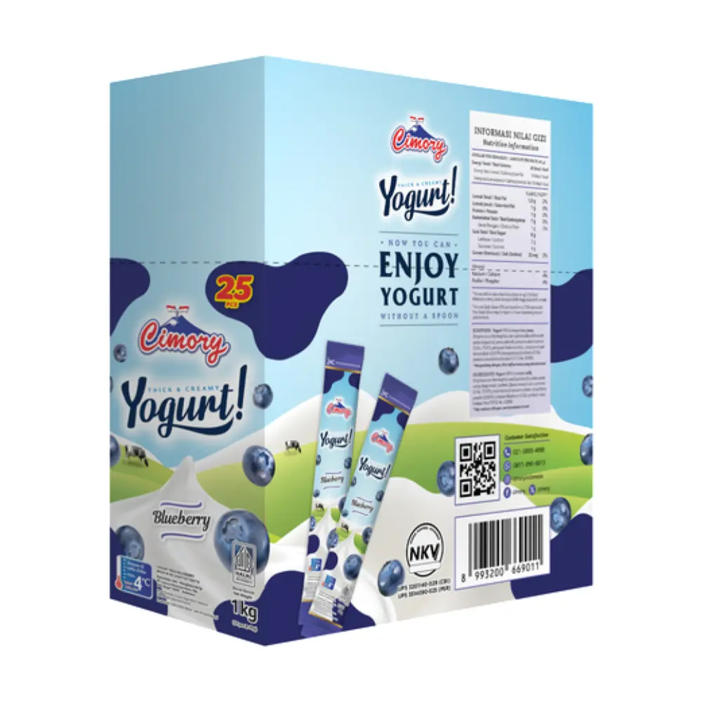 Sữa Chua Vị Việt Quất, Yogurt! Stick, Blueberry, 25 Que (1kg) - CIMORY