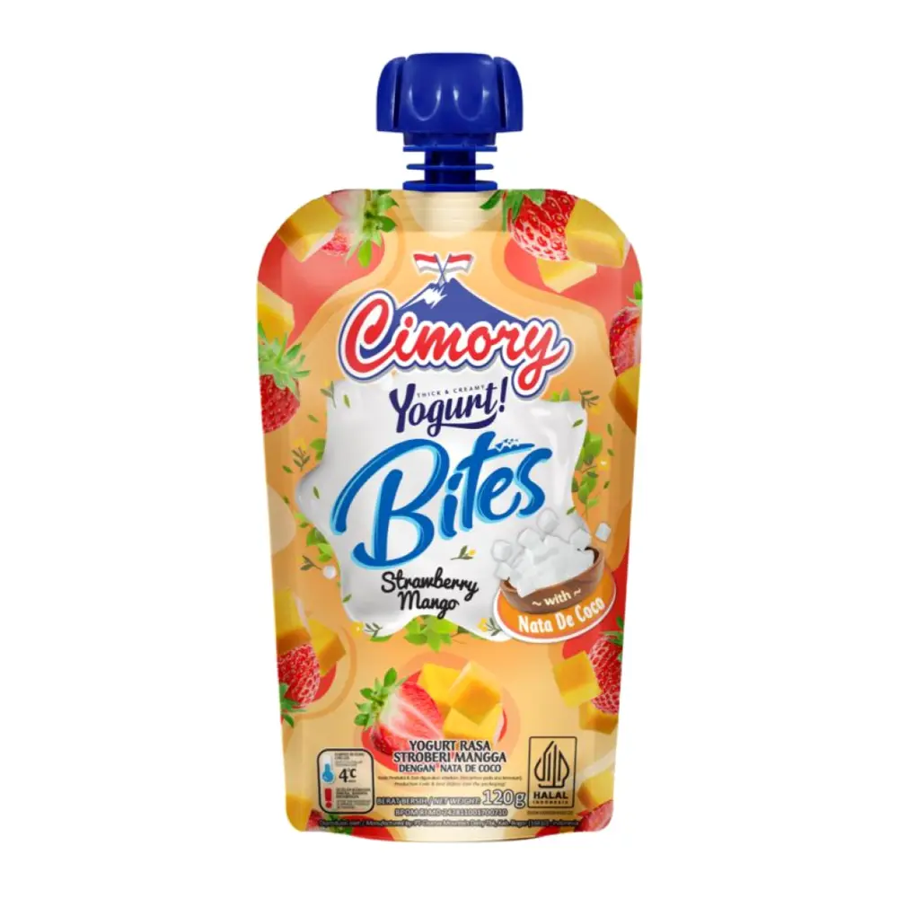 Sữa Chua Vị Dâu, Xoài & Thạch Dừa, Yogurt! Bites, Strawberry Mango with Nata De Coco (120g) - CIMORY