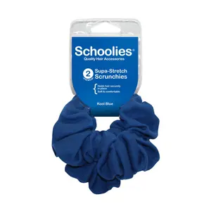 Dây Cột Tóc Vải Màu Xanh Dương, Supa-Stretch Scrunchies, Kool Blue, 2 Cái - SCHOOLIES