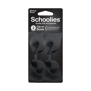 Kẹp Nơ Màu Đen, Clip On Bows, Wicked Black, 2 Cái - SCHOOLIES