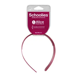 Băng Đô Cài Tóc Màu Đỏ Đô, Alice Head Band, Mad Maroon - SCHOOLIES