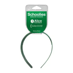 Băng Đô Cài Tóc Màu Xanh Lá, Alice Head Band, Groovy Green - SCHOOLIES