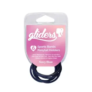 Dây Cột Tóc Thể Thao Màu Xanh, Sports Bands Ponytail Holders, Navy Blue, 6 Cái - GLIDERS