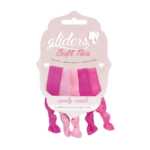 Dây Cột Tóc Nơ Xoắn Màu Hồng, Premium Elastic Soft Ties, Candy Crush, 5 Cái - GLIDERS