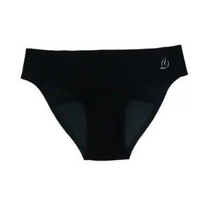 Quần Lót Nguyệt San Không Viền Thấm Hút Trung Bình Ban Ngày Màu Đen, Stella, Reusable Seamless Period Underwear for Day, Black, Size L - EMER