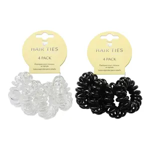Dây Cột Tóc Bằng Nhựa 2 Màu, Spiral Hair Ties, 4 Cái - UNCLE BILLS