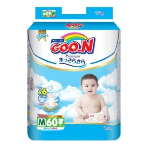 Tã Dán Cho Bé, Premium Tape Diapers, M, 7 - 12kg, 60 Miếng - GOO.N