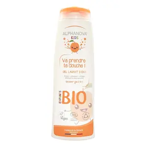 Dầu Tắm Gội Trẻ Em, Organic Shower Gel 3 in 1 for Kids, 8.33 fl oz (250ml) - ALPHANOVA