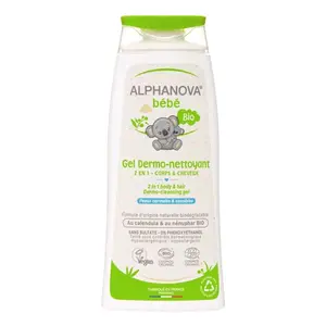Dầu Tắm Gội Hữu Cơ Cho Bé, Bio Dermo-Cleansing Gel for Baby, 2 in 1 Body & Hair, 6.75 fl oz (200ml) - ALPHANOVA