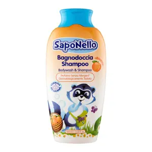 Sữa Tắm Gội Toàn Thân Trẻ Em Hương Quả Mơ, Bodywash & Shampoo, Albicocca, 13.53 fl oz (400ml) - SAPONELLO