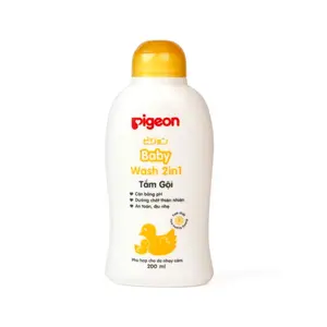 Tắm Gội Tinh Chất Hoa Hướng Dương, Baby Wash, 2 in 1 (200ml) - PIGEON