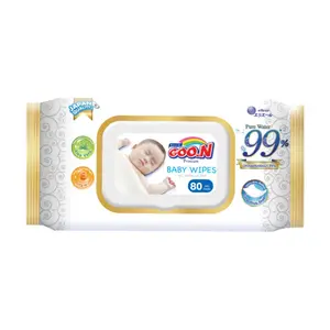 Khăn Giấy Ướt, 99% Nước Tinh Khiết, Premium Baby Wipes, 80 Tờ - GOO.N
