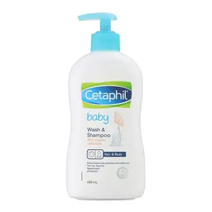 Sữa Tắm Gội Dịu Nhẹ Cho Bé, Baby Wash & Shampoo, with Organic Calendula, Tear Free (400ml) - CETAPHIL