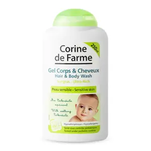 Gel Tắm Gội Cho Bé, Baby Hair & Body Wash, Ultra Rich, Sensitive Skin (250ml) - CORINE DE FARME