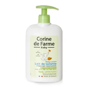 Kem Dưỡng Da Cho Bé Da Nhạy Cảm, Baby Lotion, Moisturising, Sensitive Skin, 100% Natural (500ml) - CORINE DE FARME