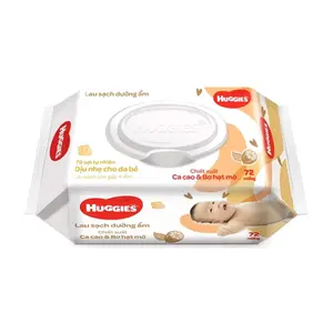 Khăn Giấy Ướt Cho Bé, Chiết Xuất Ca Cao & Bơ Hạt Mỡ, Gentle Baby Wipes, 72 Tờ - HUGGIES
