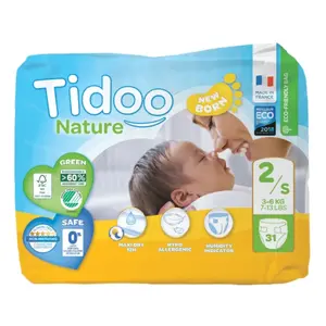 Tã Dán Cho Trẻ Sơ Sinh, Eco Tape Diapers, New Born, Size 2/S, 3 - 6kg, 31 Cái - TIDOO