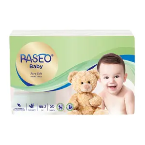 Khăn giấy 3 Lớp Dành Cho Em Bé, Baby Pure Soft Facial Tissue, 50 Tờ (19.5 x 21cm) - PASEO