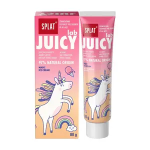 Kem Đánh Răng Cho Bé Hương Kem, Juicy Lab, Strengthening Toothpaste for Kids, Magic Ice Cream (80g) - SPLAT