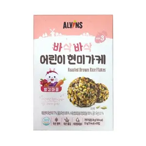 Gia Vị Rắc Cơm Cho Bé, Roasted Brown Rice Flakes, Shrimp, Carrot, Red Paprika & Purple Sweet Potato, 15+ Tháng, 8 Gói (28g) - ALVINS