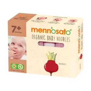 Mì Củ Dền Hữu Cơ Cho Bé, Organic Baby Noodles, Beetroot, 7+ Tháng (200g) - MEN NO SATO