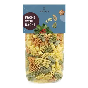 Nui Rau Củ Hữu Cơ Cho Bé Hình Giáng Sinh, Frohe Weihnacht, Organic Vegetable Pasta for Kids (250g) - ALB-GOLD