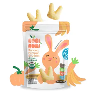 Bánh Gạo Ăn Dặm Hữu Cơ Vị Chuối, Bí Đỏ & Cà Rốt, Organic Rice Puff, Banana, Pumpkin & Carrot (15g) - NOBI NOBI