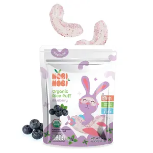 Bánh Gạo Ăn Dặm Hữu Cơ Vị Việt Quất, Organic Rice Puff, Blueberry (40g) - NOBI NOBI