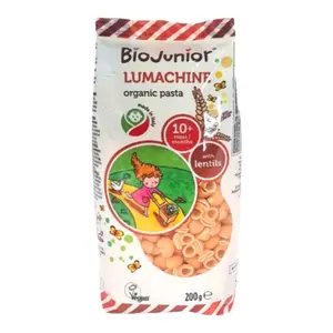 Nui Đậu Lăng Ăn Dặm Hữu Cơ Cho Bé, Lumachine Organic Pasta with Lentils, 10+ Tháng (200g) - BIO JUNIOR