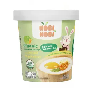 Cháo Ăn Dặm Hữu Cơ Vị Rau Củ, Organic Jasmine Rice Porridge with Mixed Vegetables (35g) - NOBI NOBI