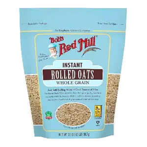 Yến Mạch Nguyên Cám Cán Dẹt Ăn Liền, Instant Rolled Oats, Whole Grain, 32 oz (907g) - BOB'S RED MILL