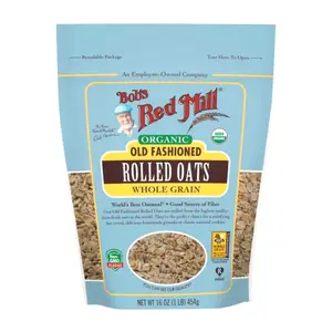 Yến Mạch Nguyên Cám Cán Vừa Hữu Cơ, Organic Old Fashioned Rolled Oats, Whole Grain, 16 oz (454g) - BOB'S RED MILL