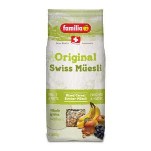 Ngũ Cốc Thụy Sĩ Không Đường, Original Swiss Muesli, Fruit & Nuts, No Added Sugar (500g) - FAMILIA