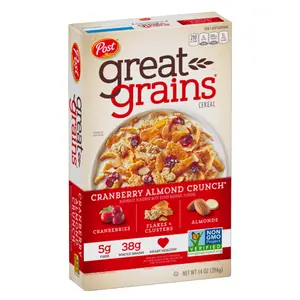 Ngũ Cốc Giòn Nam Việt Quất & Hạnh Nhân, Great Grains Cereal, Cranberry Almond Crunch, 14 oz (396g) - POST