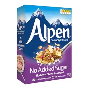 Ngũ Cốc Thụy Sĩ Không Đường, Swiss Style Muesli, Blueberry, Cherry & Almond, No Added Sugar (560g) - ALPEN