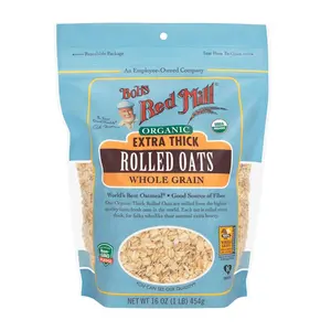 Yến Mạch Nguyên Cám Cán Dày Hữu Cơ, Organic Extra Thick Rolled Oats, Whole Grain, 16 oz (454g) - BOB'S RED MILL