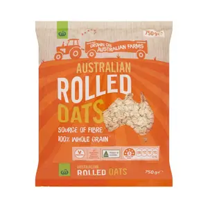Yến Mạch Nguyên Cám Cán Dẹt, Australian Rolled Oats, 100% Whole Grain (750g) - WOOLWORTHS