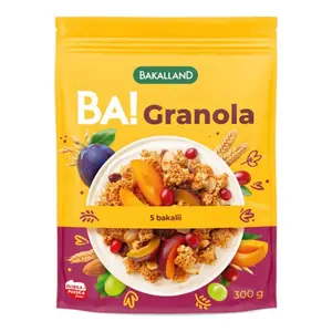 Ngũ Cốc Trái Cây Sấy & Hạnh Nhân, BA! Granola, 5 Dried Fruits & Almonds (300g) - BAKALLAND