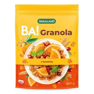 Ngũ Cốc Cam & Nam Việt Quất, BA! Granola, Orange & Cranberry (300g) - BAKALLAND