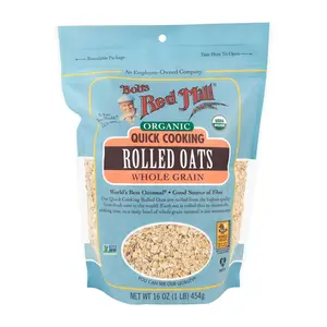 Yến Mạch Nguyên Cám Nấu Nhanh Cán Nhỏ Hữu Cơ, Organic Quick Cooking Rolled Oats, Whole Grain, 16 oz (454g) - BOB'S RED MILL