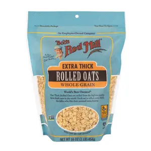 Yến Mạch Nguyên Cám Cán Dày, Extra Thick Rolled Oats, Whole Grain, 16 oz (454g) - BOB'S RED MILL