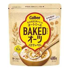 Ngũ Cốc Yến Mạch Chuối & Mâm Xôi, Baked Oats, Banana & Berry (400g) - CALBEE