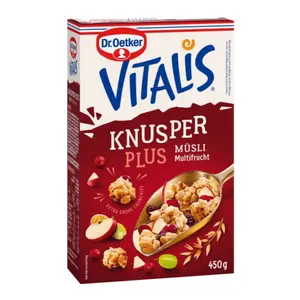 Ngũ Cốc Trái Cây Hỗn Hợp, Vitalis, KnusperPlus Musli Multifrucht (450g) - DR. OETKER