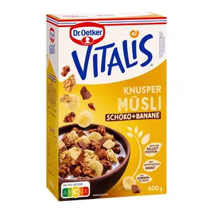 Ngũ Cốc Socola Chuối, Vitalis, Knusper Musli Schoko Banana (600g) - DR. OETKER