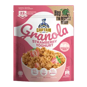 Ngũ Cốc Sữa Chua Dâu Tây, Granola, Strawberry Yoghurt (200g) - CAPTAIN OATS