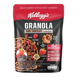 Ngũ Cốc Hạt Vị Socola Đắng & Trái Cây Khô, Granola Dark Chocolate, Crunchy Multi-Grain Chocolate Granola with Dried Fruits (220g) - KELLOGG'S