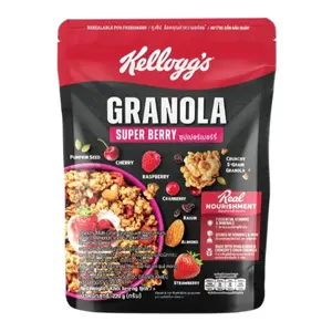 Ngũ Cốc Hạt Vị Quả Mọng, Granola Super Berry, Crunchy Multi-Grain Granola with Berry Fruits Raisins Almonds Pumpkin Seeds (220g) - KELLOGG'S