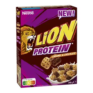 Ngũ Cốc Vị Socola & Caramen, Lion Protein, Caramel & Chocolate Cereal (340g) - NESTLE