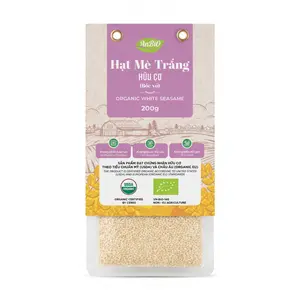 Hạt Mè Trắng Bóc Vỏ Hữu Cơ, Organic White Sesame (200g) - ANBIO
